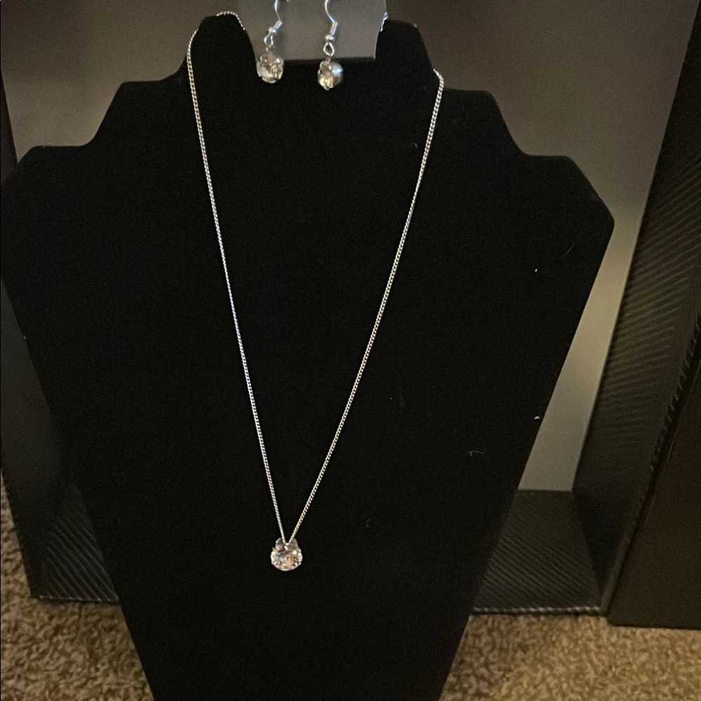 Elegant Silver Necklace and Earring Set